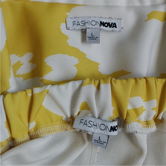 EUC Fashion Nova Blazer and Short Suit Set Yellow Large - Picture 5 of 9